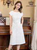 ERUKEI/C22086/ワンピース/ミディアム丈/シンプル/オフィスコーデ/フレンチスリーブ