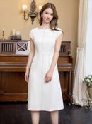 ERUKEI/C22086/ワンピース/ミディアム丈/シンプル/オフィスコーデ/フレンチスリーブ