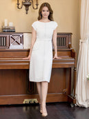 ERUKEI/C22086/ワンピース/ミディアム丈/シンプル/オフィスコーデ/フレンチスリーブ