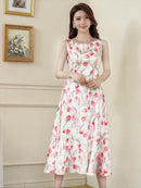 ERUKEI/C22215/ワンピース/パーティ/結婚式/二次会/ナイトドレス/花柄/プリント/Aライン