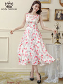 ERUKEI/C22215/ワンピース/パーティ/結婚式/二次会/ナイトドレス/花柄/プリント/Aライン