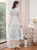 ERUKEI/C23087/エルケイ/ワンピース/フラワーレース/ ノースリーブ/ フレア/ Aライン/ ミディアム丈