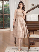 ERUKEI/C23098/エルケイ/ベージュ/Aライン/ジャガード/ノースリーブ/ミニドレス/ワンピース