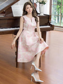 ERUKEI/C23243/ワンピース/Aライン/ミニドレス/フラワー/プリント