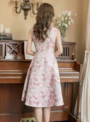 ERUKEI/C23243/ワンピース/Aライン/ミニドレス/フラワー/プリント