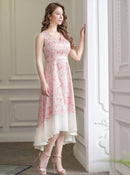 ERUKEI/C24007/エルケイ/ドレス/ワンピース/ペイズリー/プリント/Vネック/ノースリーブ/Aライン/ミディアムドレス