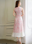 ERUKEI/C24007/エルケイ/ドレス/ワンピース/ペイズリー/プリント/Vネック/ノースリーブ/Aライン/ミディアムドレス