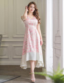 ERUKEI/C24007/エルケイ/ドレス/ワンピース/ペイズリー/プリント/Vネック/ノースリーブ/Aライン/ミディアムドレス