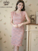 ERUKEI/C31431/エルケイ/レース/袖あり/タイトワンピース/パーティドレス/総レース