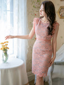 ERUKEI/C31431/エルケイ/レース/袖あり/タイトワンピース/パーティドレス/総レース