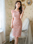 ERUKEI/C31431/エルケイ/レース/袖あり/タイトワンピース/パーティドレス/総レース