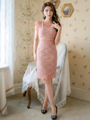 ERUKEI/C31431/エルケイ/レース/袖あり/タイトワンピース/パーティドレス/総レース