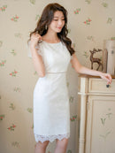 ERUKEI/C31431/エルケイ/レース/袖あり/タイトワンピース/パーティドレス/総レース