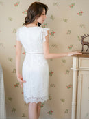 ERUKEI/C31431/エルケイ/レース/袖あり/タイトワンピース/パーティドレス/総レース