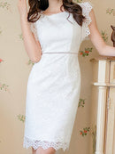 ERUKEI/C31431/エルケイ/レース/袖あり/タイトワンピース/パーティドレス/総レース