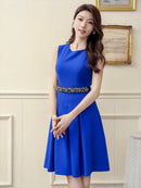 ERUKEI/C32112/ワンピース/パーティ/結婚式/二次会/ミニドレス/ノースリーブ/カラードレス