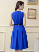 ERUKEI/C32112/ワンピース/パーティ/結婚式/二次会/ミニドレス/ノースリーブ/カラードレス