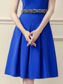 ERUKEI/C32112/ワンピース/パーティ/結婚式/二次会/ミニドレス/ノースリーブ/カラードレス