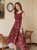 C33160/ERUKEI/ワンピース/パーティ/結婚式/二次会/花柄プリント/ミディアム