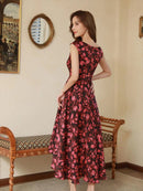 C33160/ERUKEI/ワンピース/パーティ/結婚式/二次会/花柄プリント/ミディアム