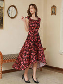 C33160/ERUKEI/ワンピース/パーティ/結婚式/二次会/花柄プリント/ミディアム