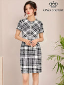 C33188/ERUKEI/ツイード/ジッパー/ワンピース/パーティ/結婚式/二次会