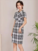 C33188/ERUKEI/ツイード/ジッパー/ワンピース/パーティ/結婚式/二次会