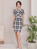 C33188/ERUKEI/ツイード/ジッパー/ワンピース/パーティ/結婚式/二次会