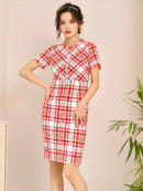 C33188/ERUKEI/ツイード/ジッパー/ワンピース/パーティ/結婚式/二次会