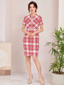 C33188/ERUKEI/ツイード/ジッパー/ワンピース/パーティ/結婚式/二次会