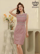 ERUKEI/E1369/タイトワンピース/パーティ/結婚式/二次会/ナイトドレス/ツイード/ミニドレス
