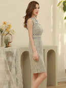 ERUKEI/E1369/タイトワンピース/パーティ/結婚式/二次会/ナイトドレス/ツイード/ミニドレス