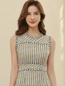 ERUKEI/E1369/タイトワンピース/パーティ/結婚式/二次会/ナイトドレス/ツイード/ミニドレス