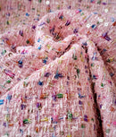 ERUKEI/ホワイト/ブラック/ピンク/スパンコールMIX/ツイード/ノースリーブ/タイト/スリット/ミニドレス/ワンピース/E22066