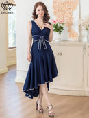 ERUKEI/E22086/エルケイ/ドレス/ワンピース/ミディアムドレス/ノースリーブ/ウエストリボン/マーメイド/演奏会/パーティー/食事会