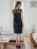 ERUKEI/E23041/エルケイ/ワンピース/ノースリーブ/レース/タイト/スリット/ミディアムドレス/