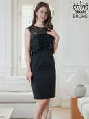 ERUKEI/E23041/エルケイ/ワンピース/ノースリーブ/レース/タイト/スリット/ミディアムドレス/