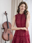 ERUKEI|E2603/ワンピース/パーティー/結婚式/二次会/ミディアムドレス/オーロラレース