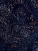 ERUKEI|E2603/ワンピース/パーティー/結婚式/二次会/ミディアムドレス/オーロラレース