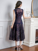 ERUKEI|E2603/ワンピース/パーティー/結婚式/二次会/ミディアムドレス/オーロラレース