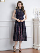 ERUKEI|E2603/ワンピース/パーティー/結婚式/二次会/ミディアムドレス/オーロラレース