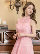 ERUKEI|E2603/ワンピース/パーティー/結婚式/二次会/ミディアムドレス/オーロラレース