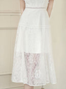 ERUKEI|E2603/ワンピース/パーティー/結婚式/二次会/ミディアムドレス/オーロラレース