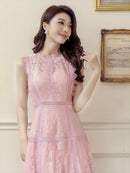 ERUKEI/E2622/ワンピース/パーティ/結婚式/二次会/ロングドレス/総レース