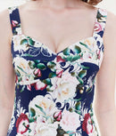 ERUKEI|E31202A/ワンピース/パーティ/結婚式/二次会/ミニドレス/ノースリーブ/花柄