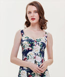 ERUKEI|E31202A/ワンピース/パーティ/結婚式/二次会/ミニドレス/ノースリーブ/花柄