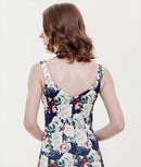 ERUKEI|E31202A/ワンピース/パーティ/結婚式/二次会/ミニドレス/ノースリーブ/花柄