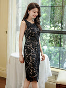 ERUKEI/E31211/ワンピース/パーティ/結婚式/二次会/ミニドレス/総レース