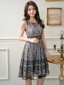 E32083/総レース/ノースリーブ/ワンピース