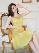 E32083/総レース/ノースリーブ/ワンピース